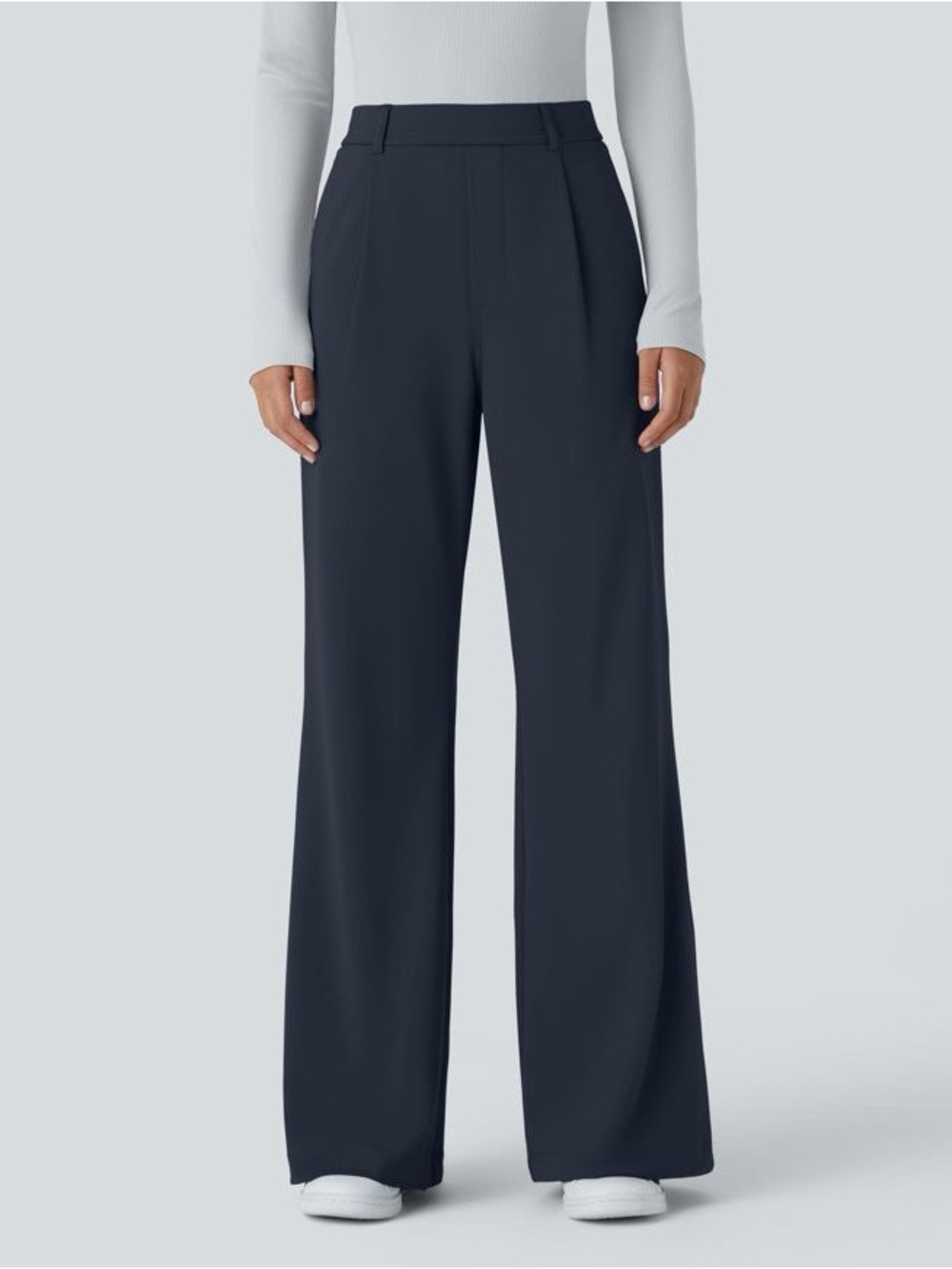 NWT Halara Flex DayStretch Midnight Blue Petite XS High Waisted Work Flare Pants